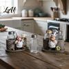 Pepper Shaker Salt And Shakers Set Decorative Resin Chef Statue Spice Bottles Organizer Glass Seasoning Holder for Kitchen Dining Centerpiece