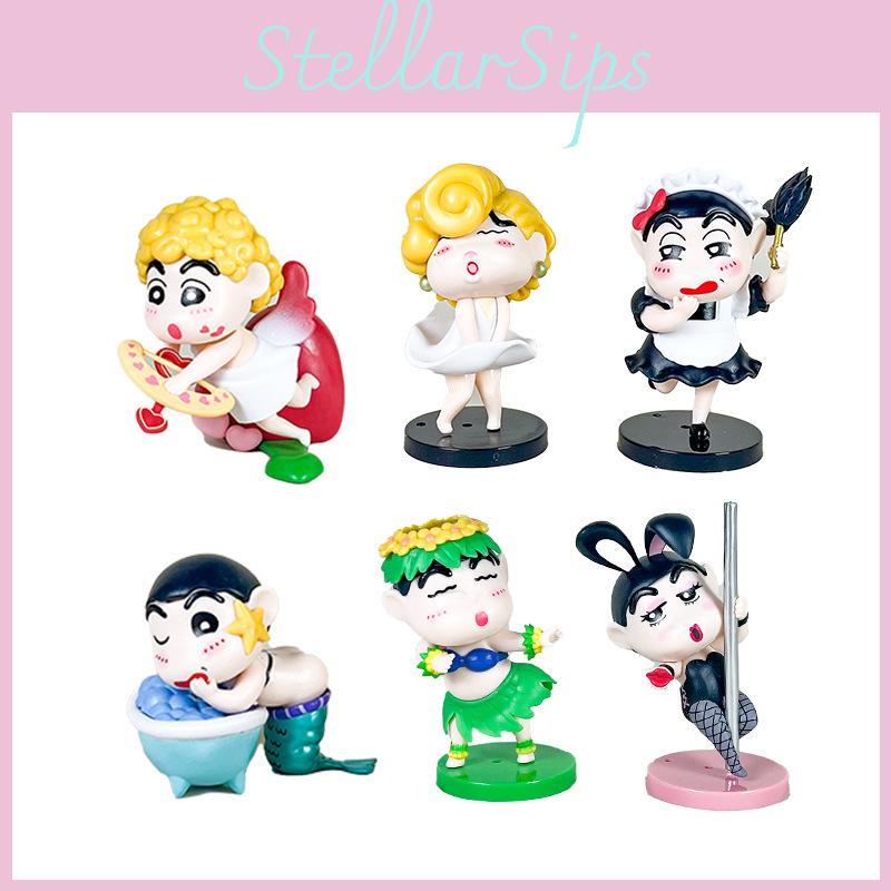 Shin Funny Crayon Chan Grass Skirt Maid Mermaid Angel Style Ornament Model