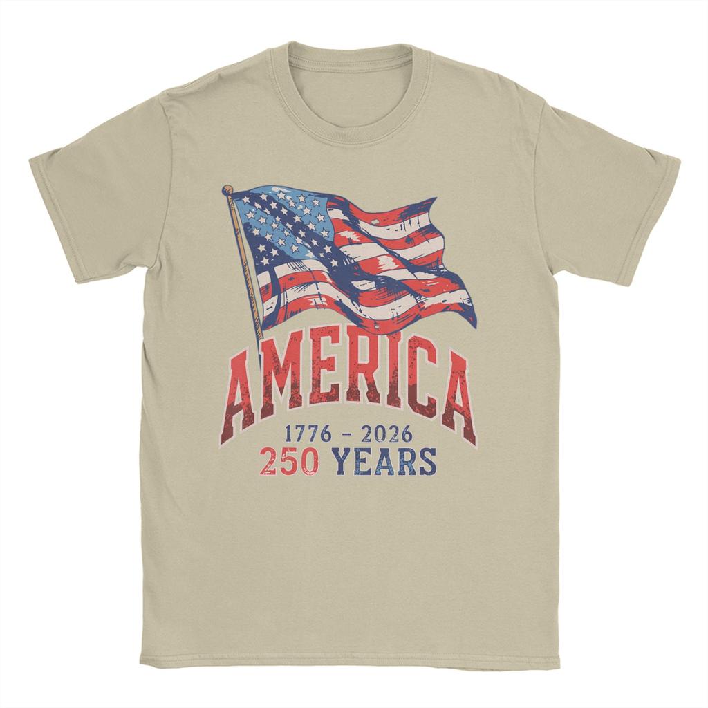 Anniversary USA Cotton TShirt For Unisexs Summer Streetwear T Shirts Crewneck Novelty Tee Shirt Oversized Design Tops