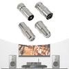 4Pcs Coaxials Cable Adapters F Male To TV9.5 Female RF Connectors For Aerials Signal Transfer