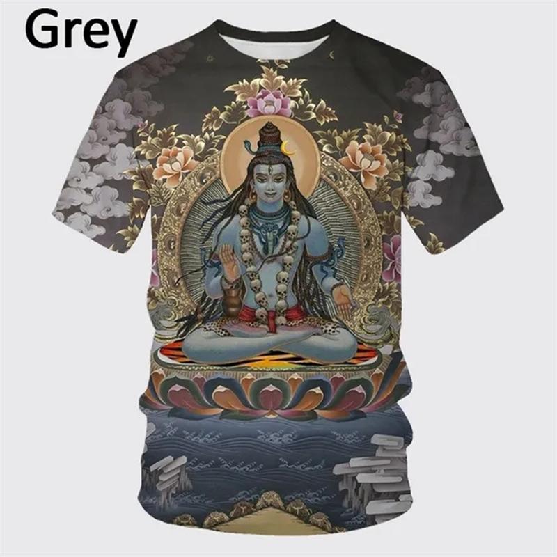 3D printed T-shirts designed by Indian gods for men and women, round neck short sleeved T-shirts, cool summer casual T-shirts, latest fashion