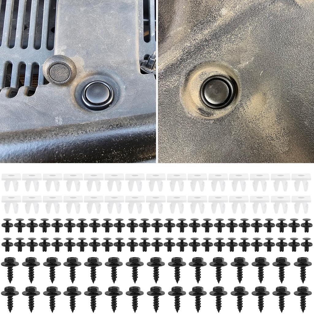 100Pcs Engine Under Cover Retainer Clips for Toyota 90467-07201 90189-06193 90159-60477 Push-Type Fastener Nut Screw Bolt