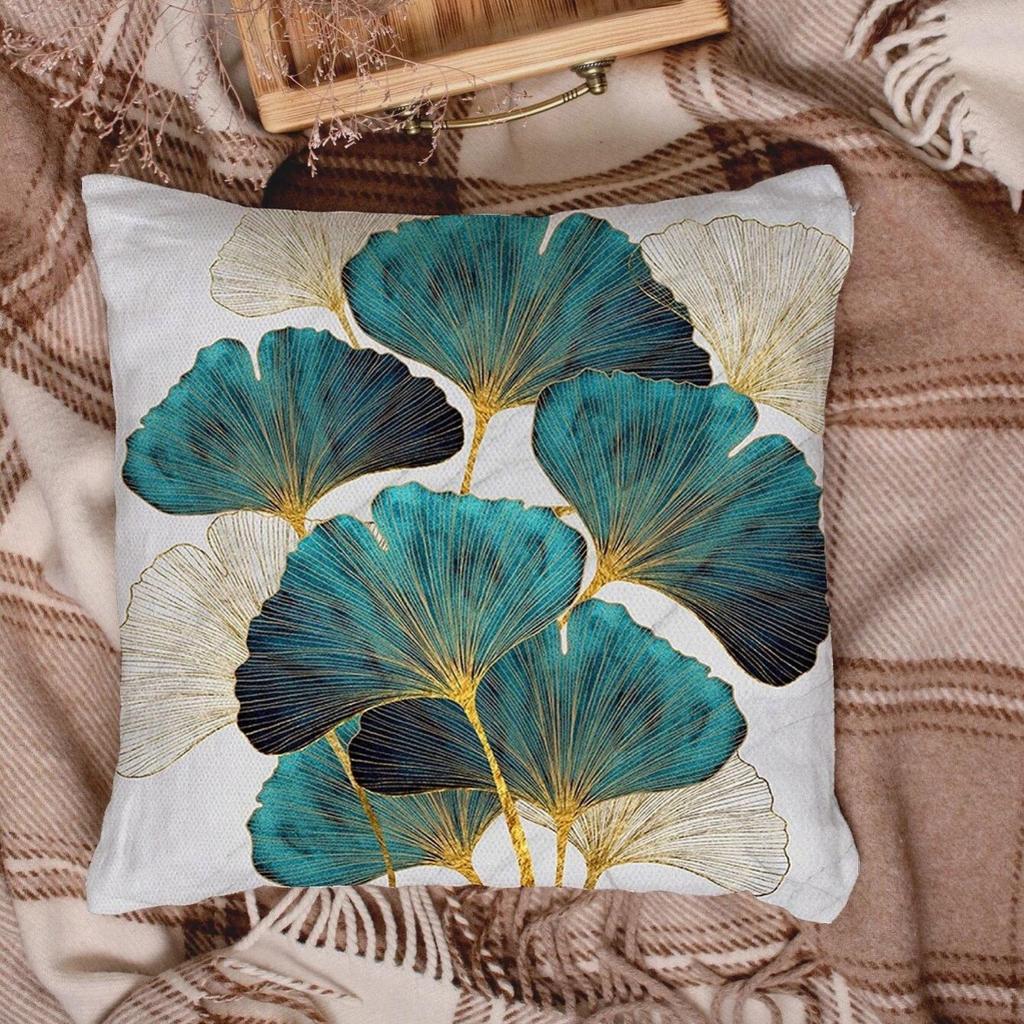 1pc Ginkgo Leaves Printed Pillowcase - Soft and Cozy Plush Design forComfortable Sleep