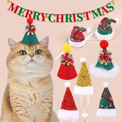 Pet Christmas Cute Small Hat Adjustable Cat Christmas Party Decoration Hat Pet Hat