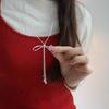 Butterfly Knot Pull-String Necklace for Women, Minimalist INS Style Long Chain, Korean Fashionable Clavicle Chain