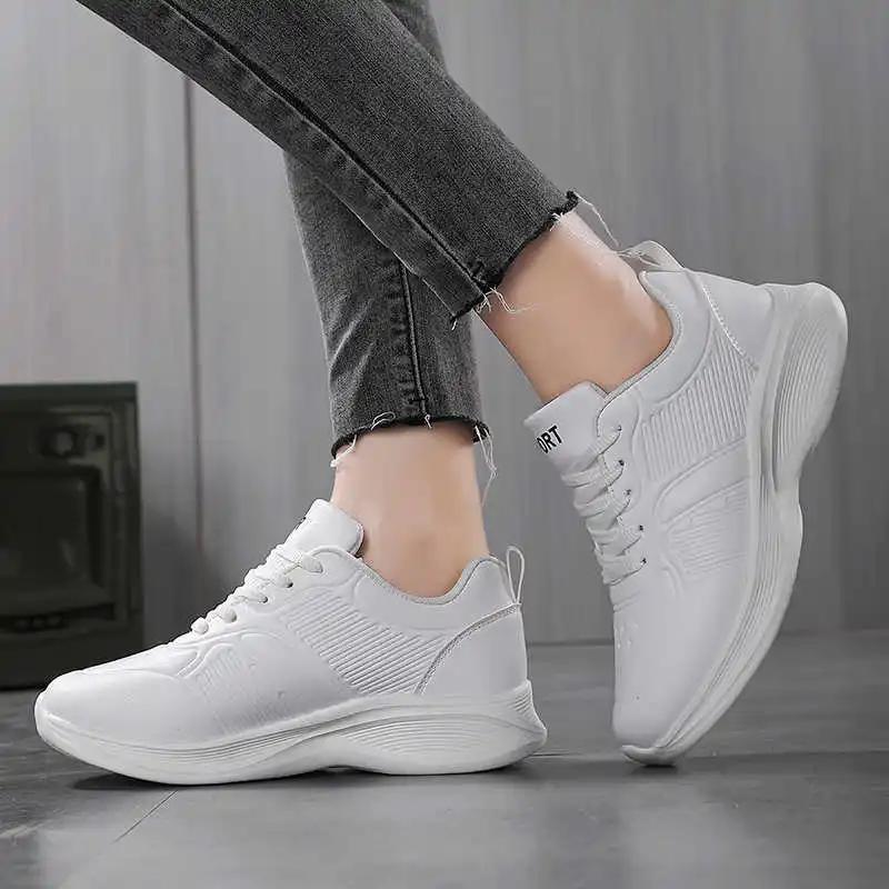 Fashion Natural Leather Flat Sole White Moccasin Casual Women's Sport Shoes Athletics Sneakers Tenya Character Tensi Tenia Krasovka