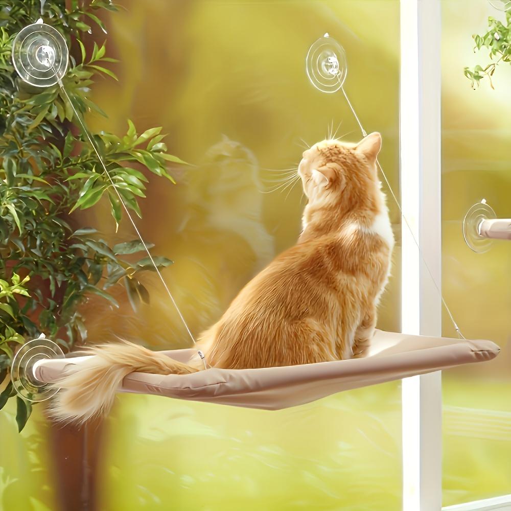 Ultra-Soft Cat Window Perch Hammock with Strong Suction Cups - Wide Viewing Space for Cats, Space-Saving Design for Pet Lovers
