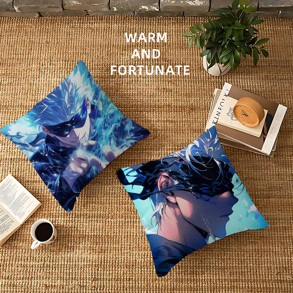 Jujutsu Kaisen Satoru Gojo Cushion Cover Polyester Sofa Cushions Decorative Throw Pillows Home Decoration Pillowcover