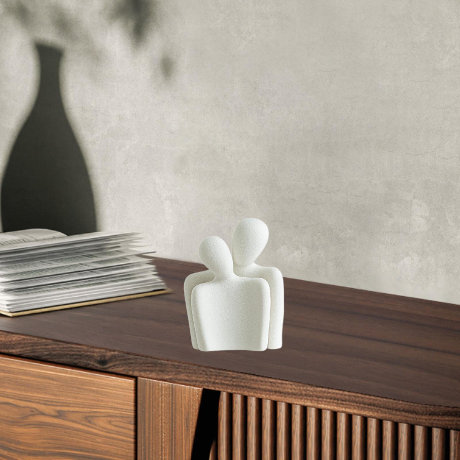 Абстрактная статуя обнимающейся пары, керамическая статуэтка, домашний декор, украшение стола, для новоселья белый