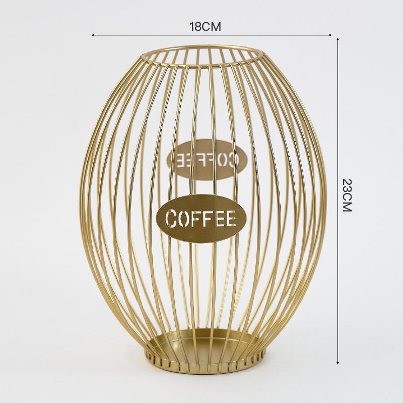 Nordic Style Coffee Mate Iron Coffee Shop Counter Open Display Rack Coffee Capsule Organiser