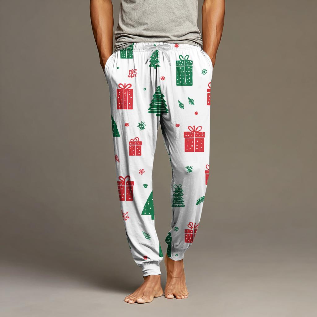 Herre Snøring Lomme Mansjett Fritidsbukser Hjem Sovebukser