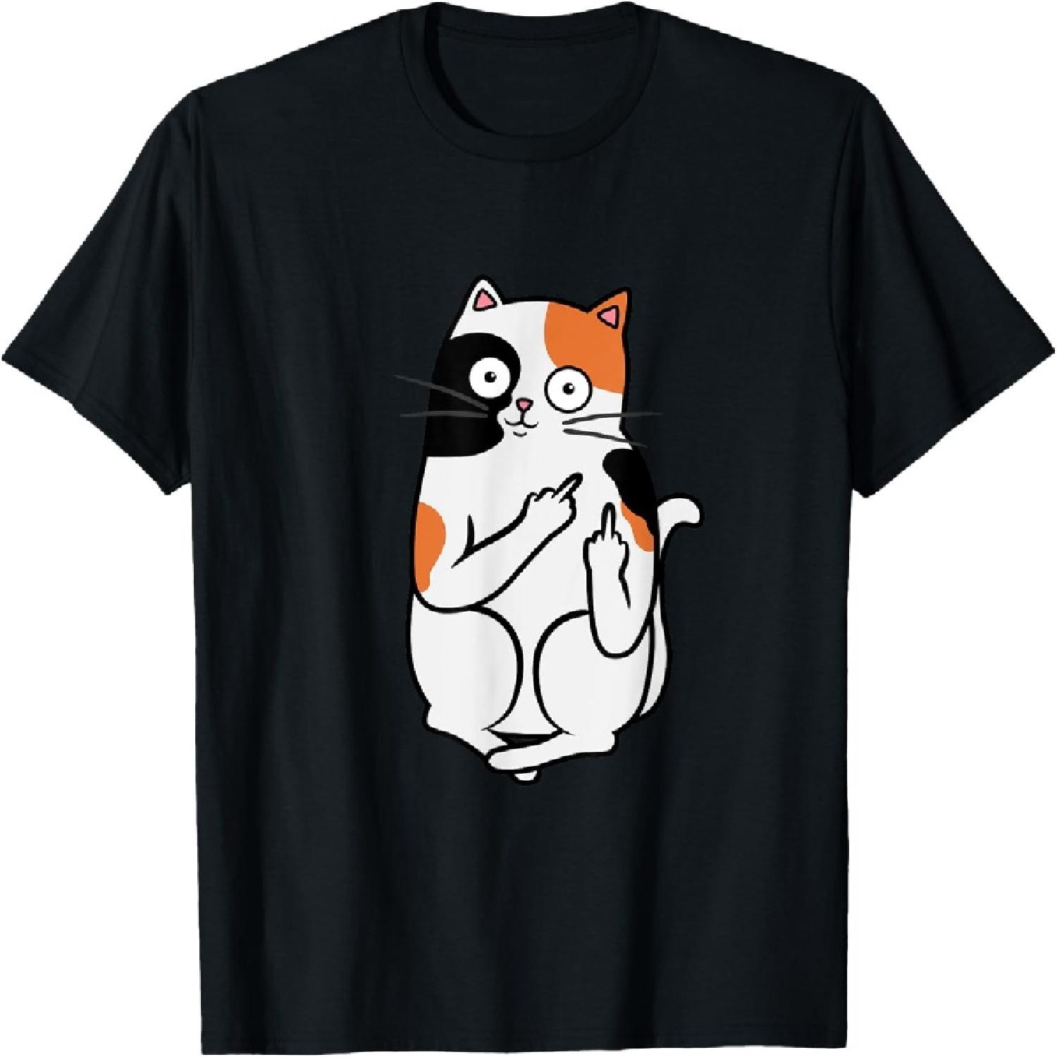 Кошка Средний палец Трехцветная Flippin  Bird Футболка XXXXXL разноцветный