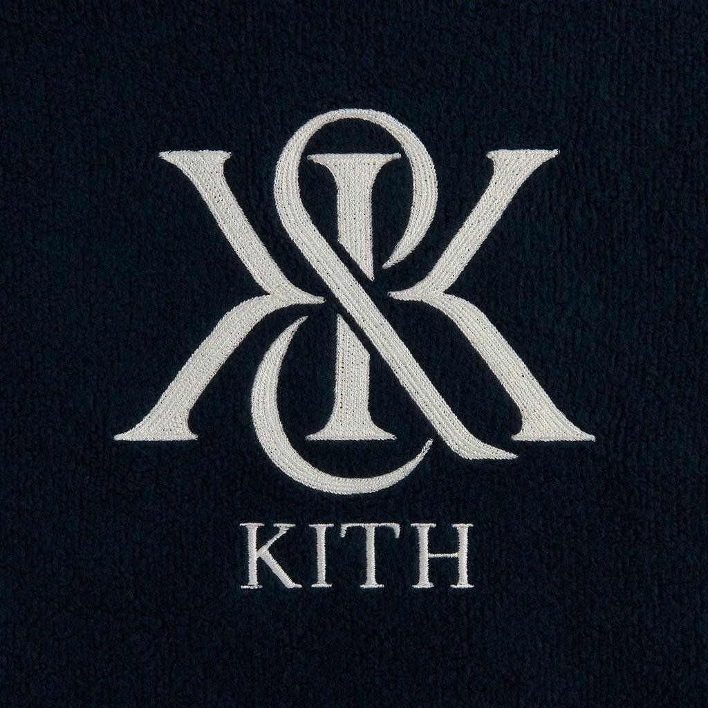 Kith Panelled Nelson Fashion Versatile Hooded Pullover Sweatshirt Men Sweatshirt Dark-Blue KHM032367-439