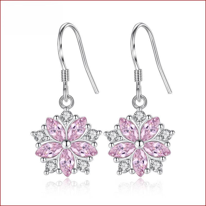 

Trendy Pink Jelly Peony Flower Earrings with Horse Eye Design