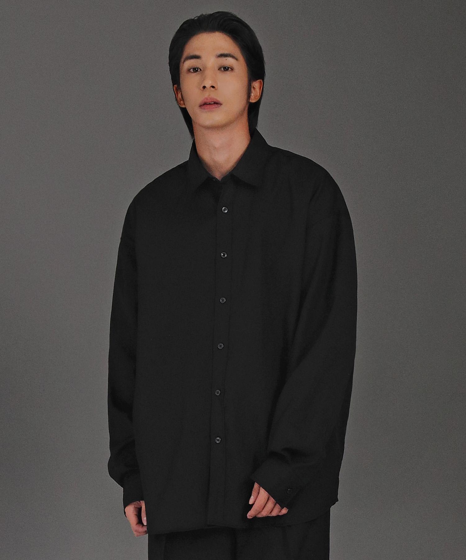 Johnny West Cotton Mix Shirts [Over Fit] (Black) 48(95)
