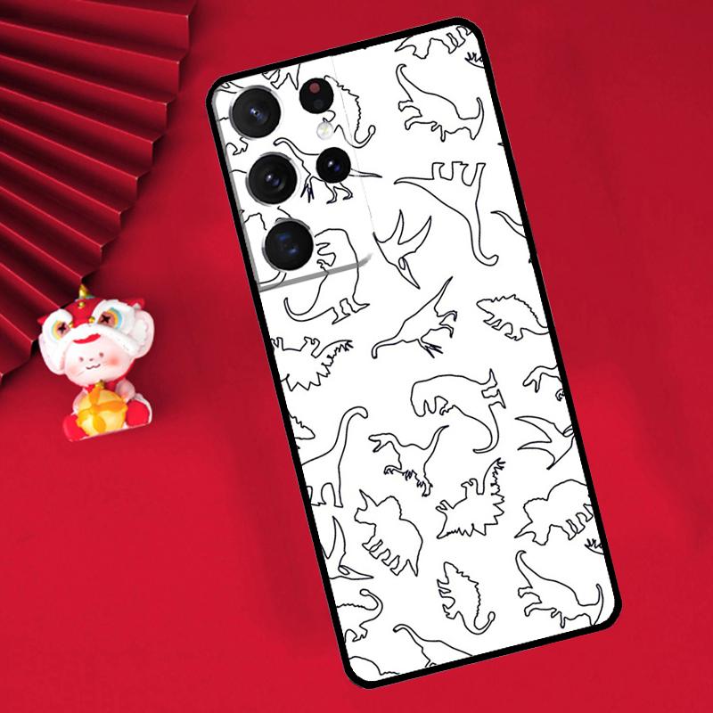 Cute Dino Case For Samsung Galaxy S24 S26 Ultra S21 S22 S20 S23 S25 Ultra Plus S10 S25 FE Cover Funda