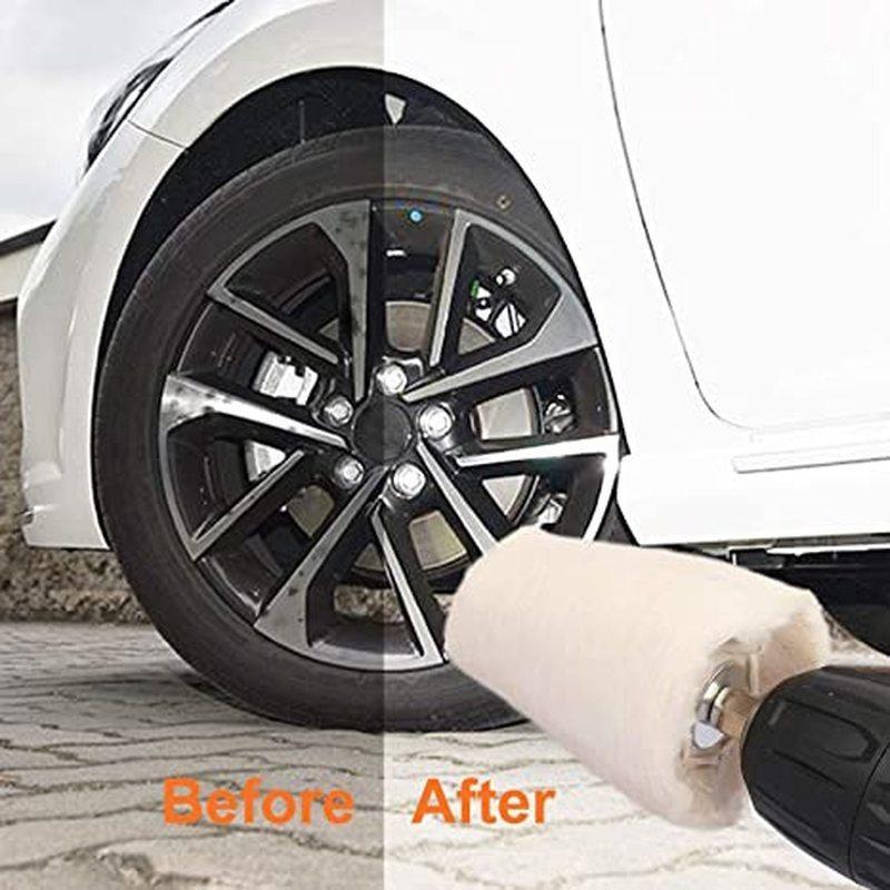 Set de roți de șlefuit 11 buc pentru burghiu, set de instrumente de lustruit, cap de șlefuit din bumbac cu arbore hexagonal de 1/4 inch pentru unelte rotative