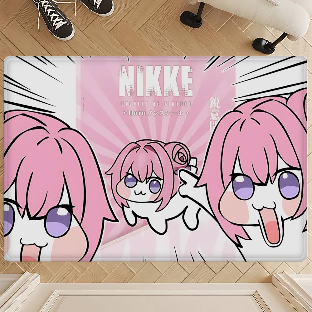 Doro NIKKE The Goddess of Victory Game Floor Mat Rectangle Anti-slip Home Soft Badmat Front Door Indoor Outdoor Mat Welcome