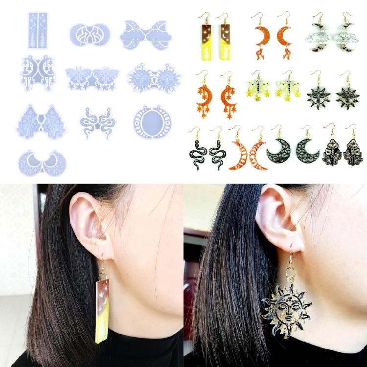 Resin Jewelry Molds Silicone Mold for Epoxy Resin Earring Making Supplies Resin Keychain Mold DIY Jewelry Silicone Mould