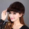 Real Mink Fur Hat Women'S Winter Fashion Baseball Hat Warm Mink Fur Knight Duck Tongue Hat Luxury Keep Warm Russian Lady Caps