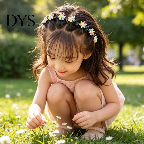 Gevlochten Hoofdband met Mini Clips Cartoon voor Meisjes, Schattige Haarband Haaraccessoire Stijlvol Dagelijks Gebruik Styling, Decoratieve Bloem/Fruit/Strik/Hart/Konijn