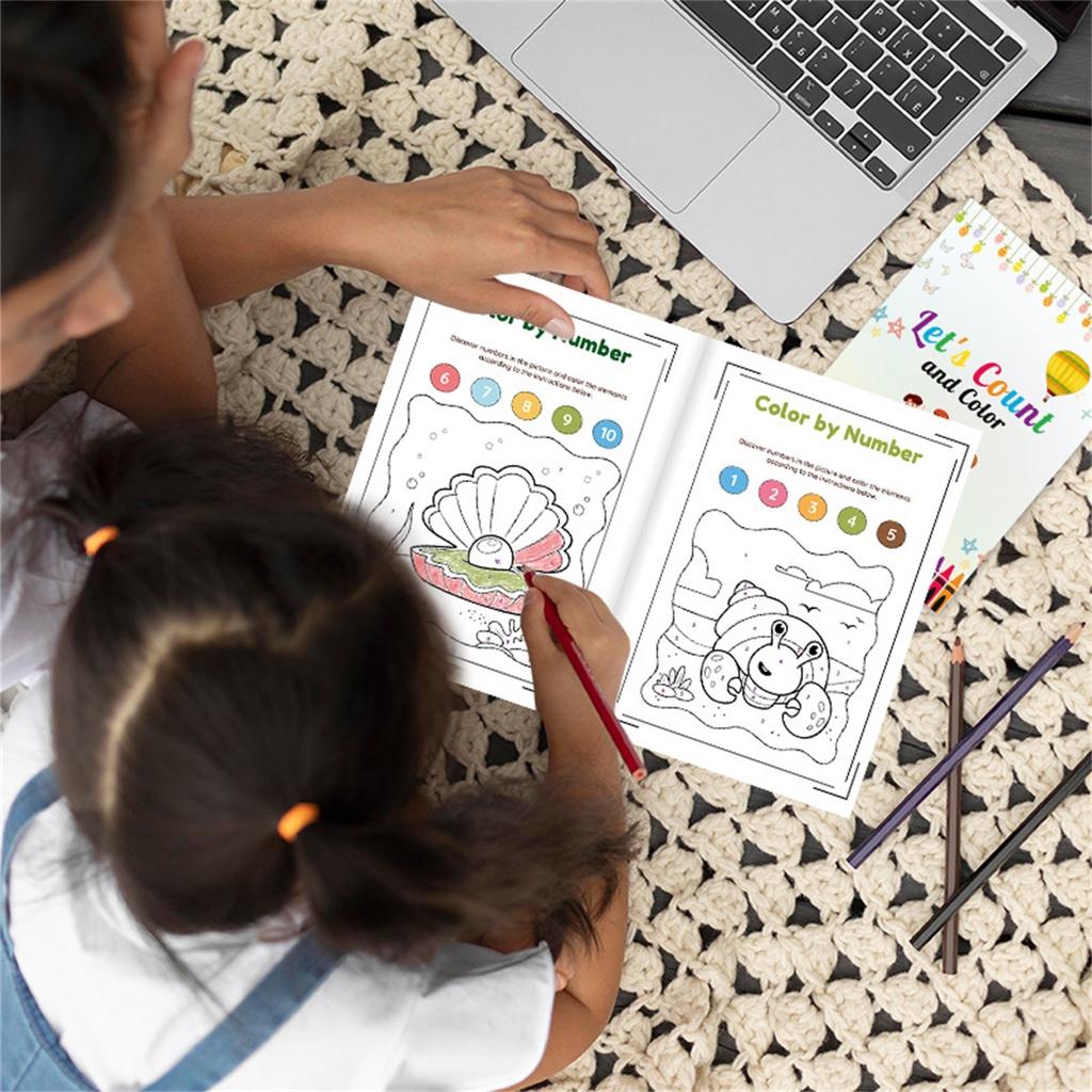 Coloring Book, Let's Count, Let's Write | Early Childhood Education Learning Activity Book
