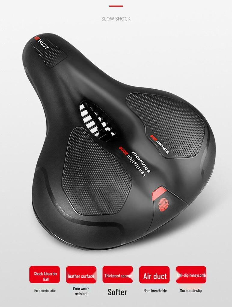 Universal Mountain Bike Seat - Comfortable, Thickened Silicone Cushion with Reflective Film