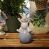 Easters Decorations Bunnies Decors Spring Figurine Table Centerpiece Resin Easters Eggs Rabbit Statue Tabletop Ornament
