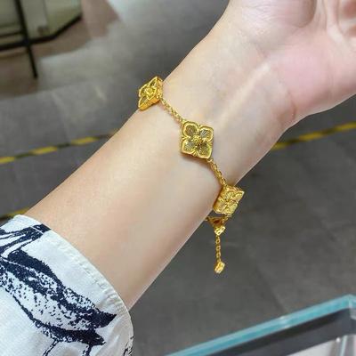 Diamant romb klöver blomma armband lätt lyx mode hög känsla mångsidig utsökt nisch design personliga smycken