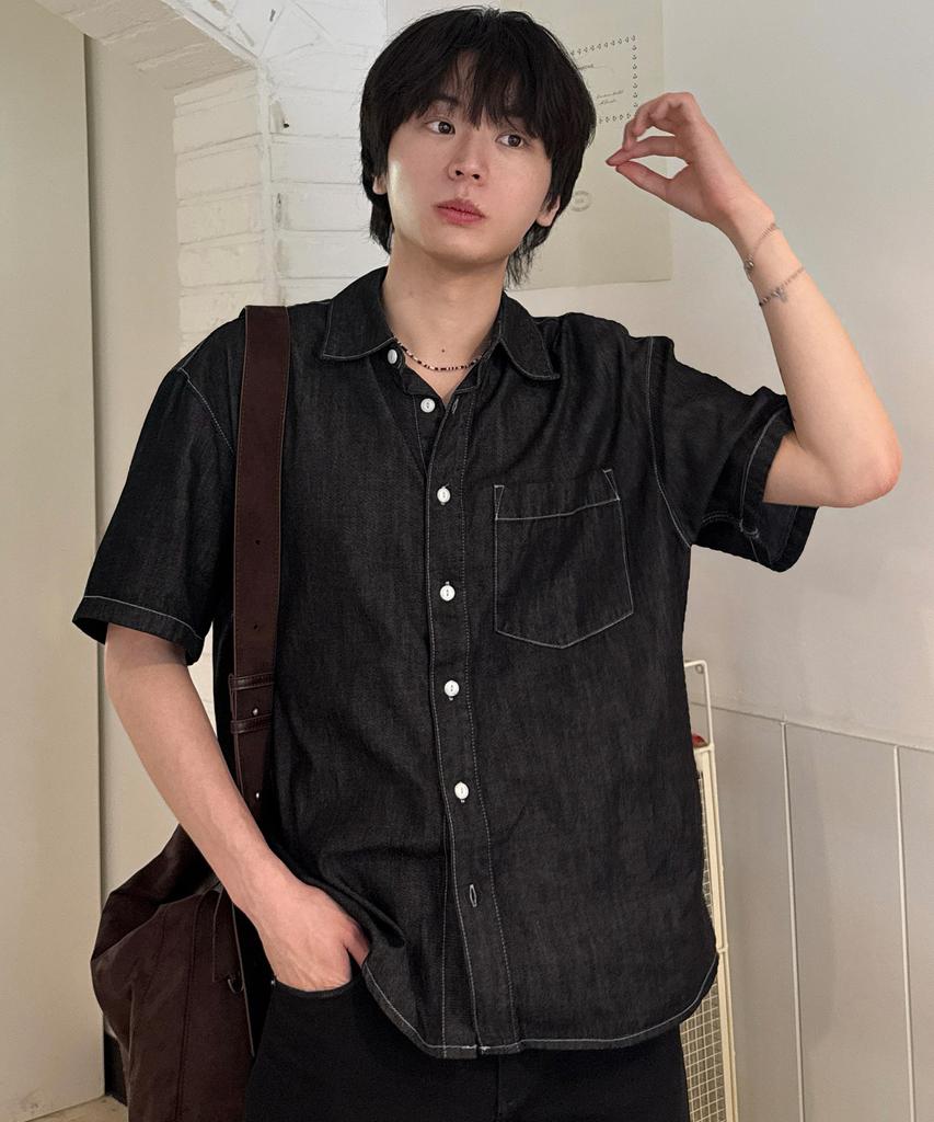 MINDBRIDGE Linen-Like Denim Oversized Daily Short Sleeve Shirt - 3 Colors
