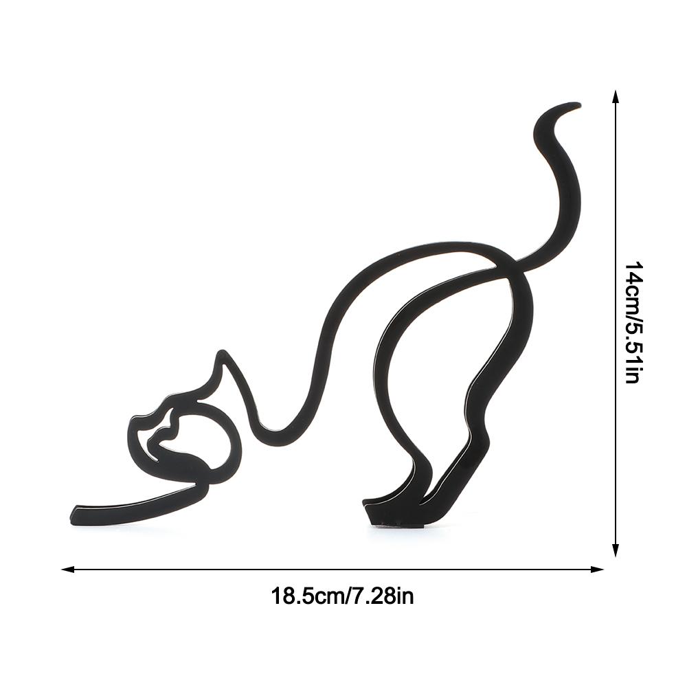 Desktop Decoration Home Ornament Art Sculpture Cat Decoration Abstract Line Ornament Cat Sculpture