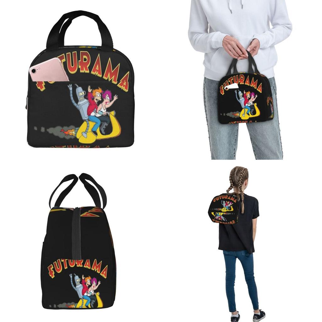 Futuramas Cartoon Comic Product Insulated Lunch Bag For School Food Storage Bag Leakproof Cooler Thermal Lunch Boxes