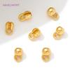 18K Gold Plated Brass Crimp Beads,End Caps For Jewelry Making,Clam Shell Bead Tip Crimp Ends Beads,DIY Bracelets Accessories