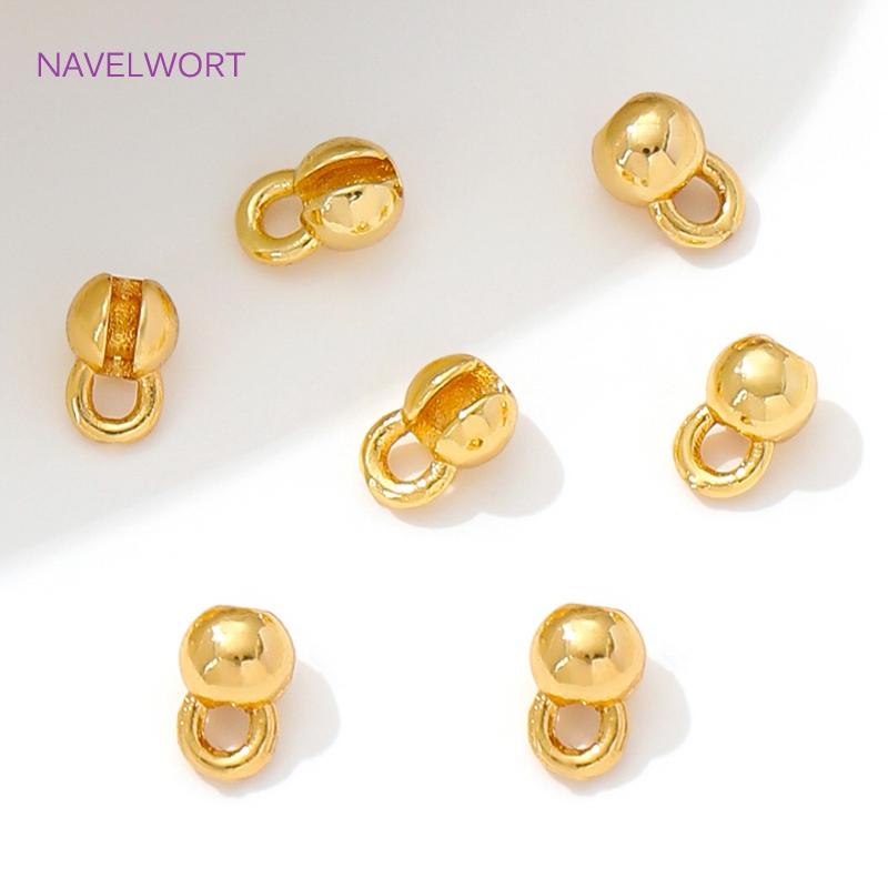 18K Gold Plated Brass Crimp Beads,End Caps For Jewelry Making,Clam Shell Bead Tip Crimp Ends Beads,DIY Bracelets Accessories