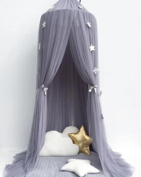 Mosquito Net Hanging Tent Star Decoration Baby Bed Crib Canopy Tulle Curtains for Bedroom Play House Tent for Children Kids Room