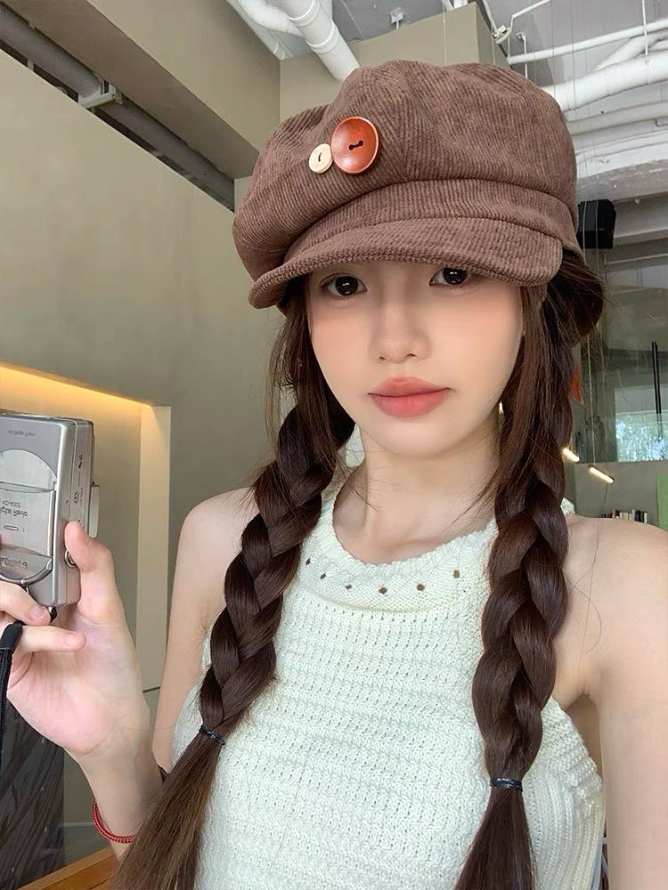 Instagram influencer beret women's summer thin British retro black design, niche and eye-catching small bud hat