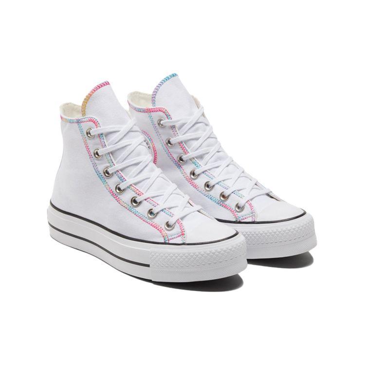 Converse All Star Lift High Top Canvas Sneakers Women Sneakers Colorful-White 572460C