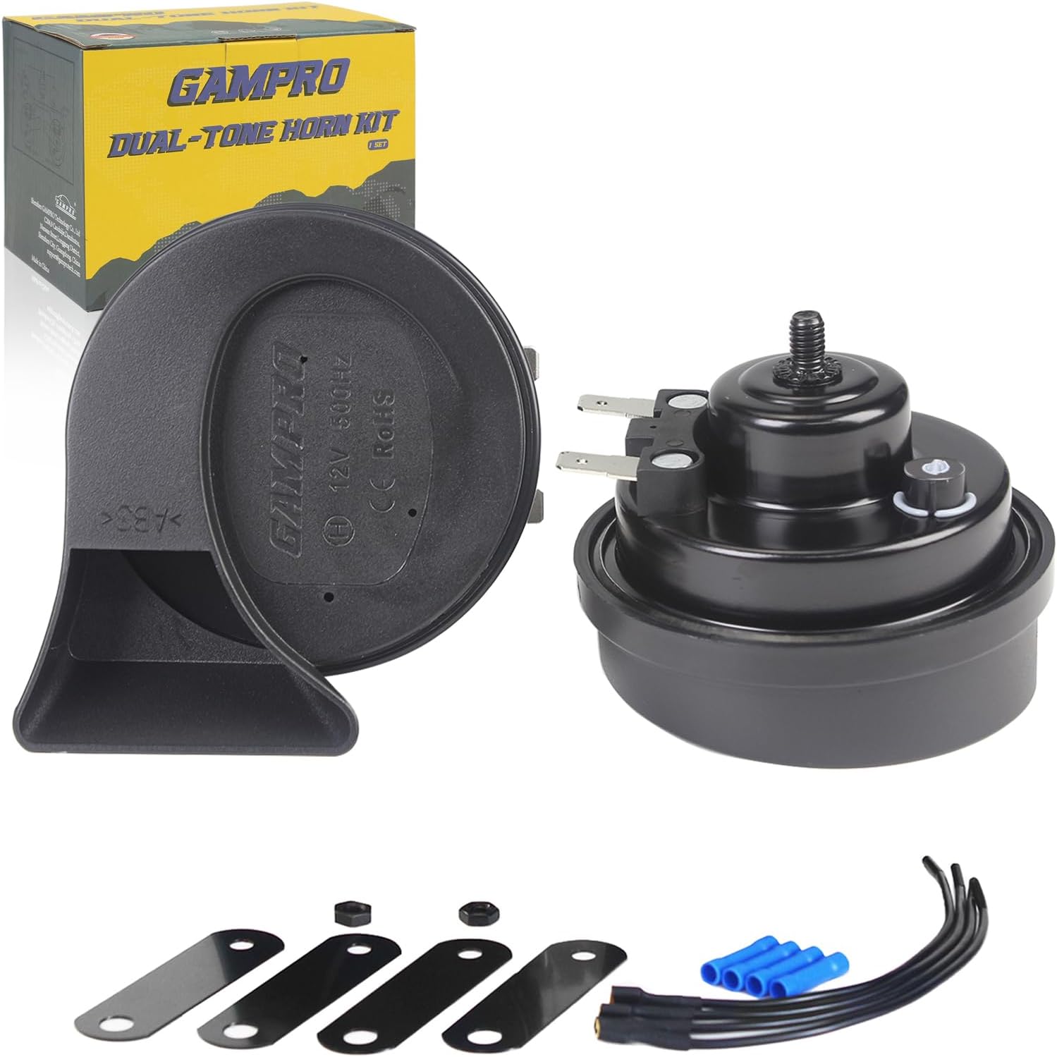 

130DB Super Loud Electric Snail Horn Dual-Tone Waterproof Replacement Universal for Any 12V Vehicless (Classic) Mini