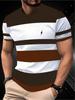 Summer New Style Men's T-shirt - Breathable Lightweight Casual Fashionable Stripes Printed Streetwear Men's T-shirt