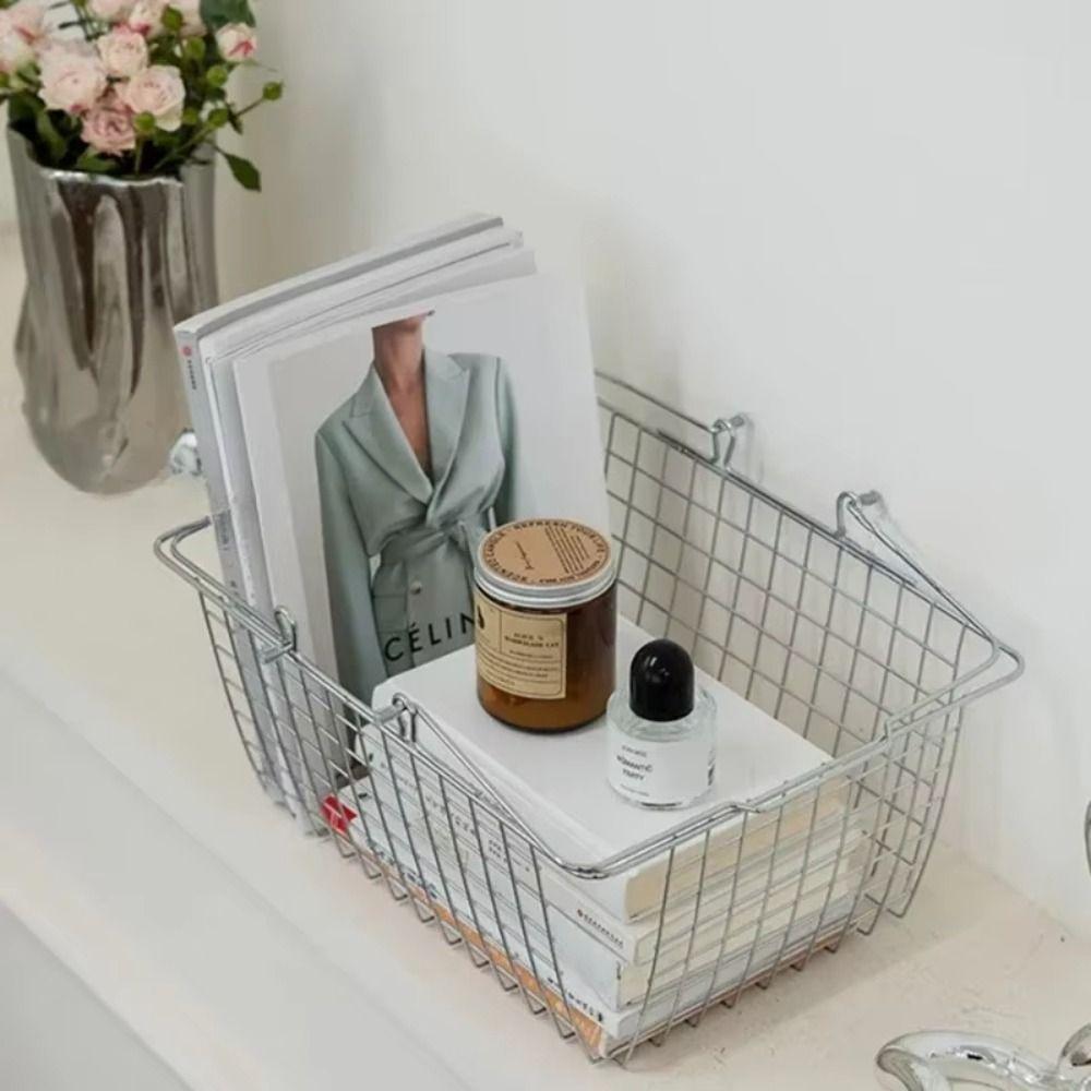 Large Capacity Mobile Trolley Storage Rack Convenient Book Shelf Home Snack Storage Basket Bedroom