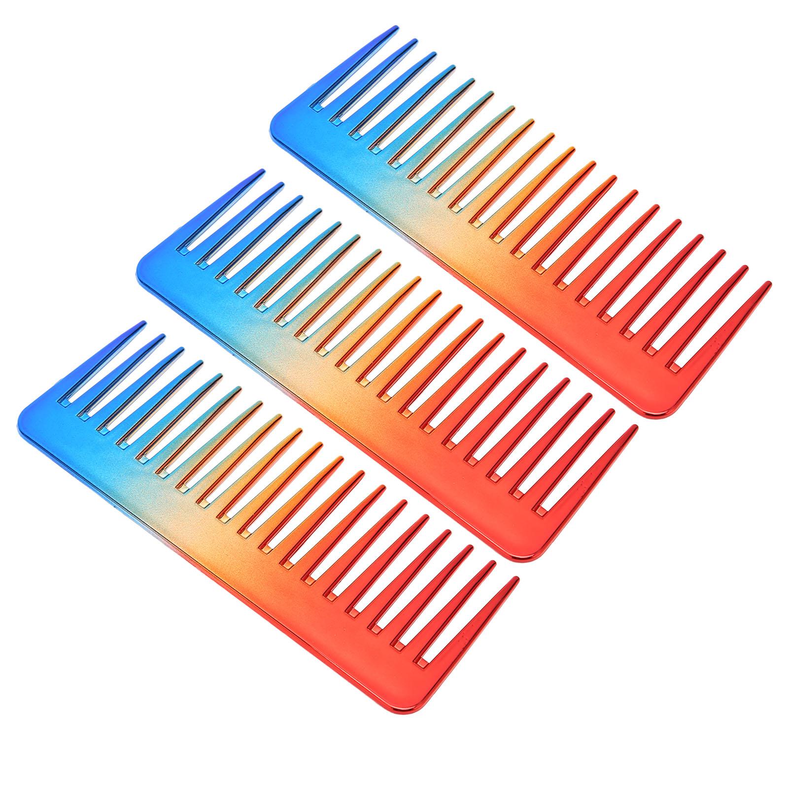 

3 шт. Расческа с широкими зубьями, градиентный цвет, гибкая структура, материал ABS, мини-размер, круглая расческа для волос