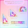 4 Pcs Flexible Rulers Set, Colorful Geometry Kit, Plastic Bendable Shatterproof Soft Rulers, Clear Ruler 20 cm/ 8 Inch, Triangle Rulers and
