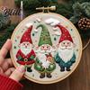 Handmade Christmas Embroidery Set with Santa Claus Landscape Starter Kit Winter Adult Craft Pattern Threads