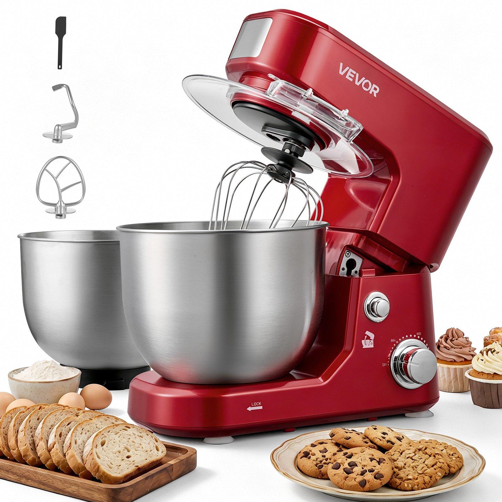VEVOR 5L+4L Tilt Head Stand Mixer