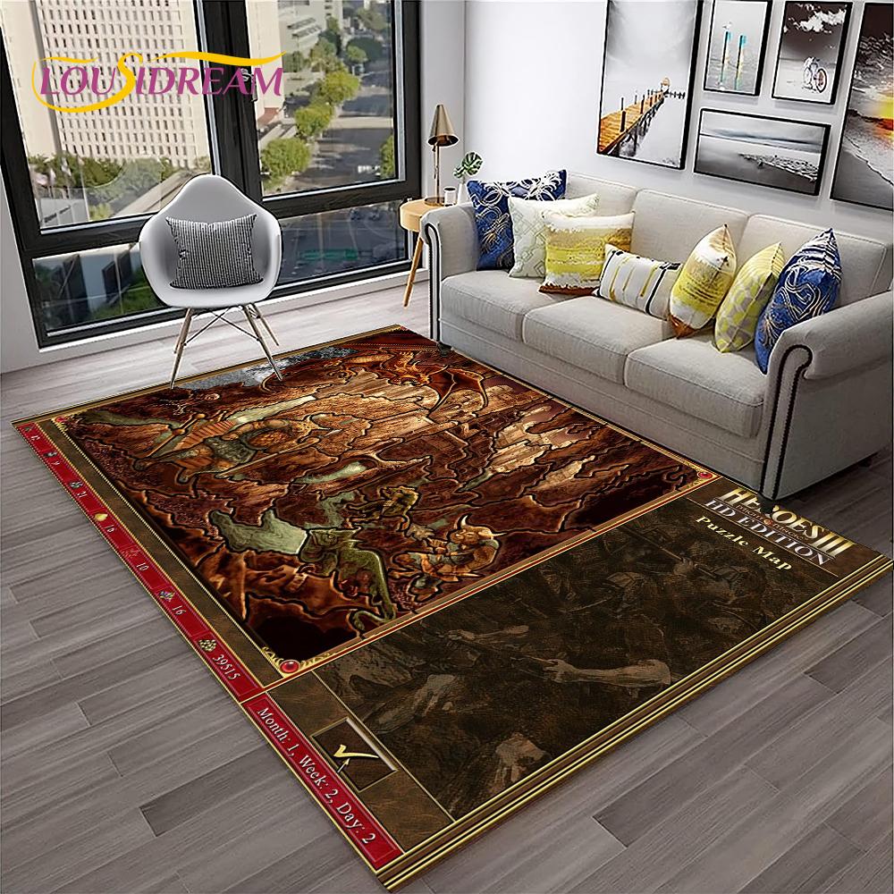 Heroes of Might and Magic Retro Game Carpet Rug for Home Living Room Bedroom Sofa Doormat Decor,kids Area Rug Non-slip Floor Mat