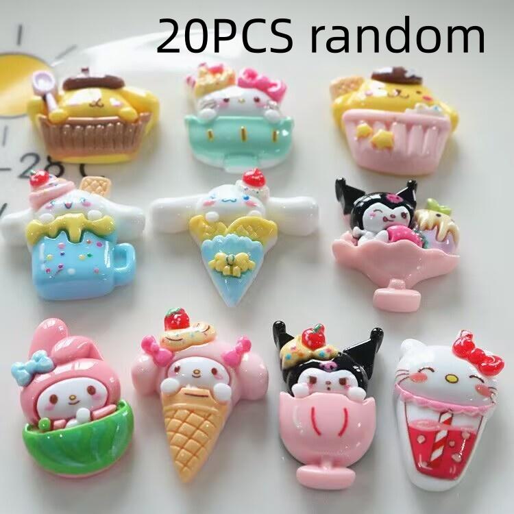 

20/200PCS Cute shiny dessert cake DIY cream glue phone case hair clip accessories resin accessories handmade materials
