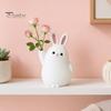 Home Office Decor Vase 3D Printed Rabbit Ornament, White Bunny Flower Holder Hydroponic Plants Container, Animal Shape Desktop Decoration for Matte