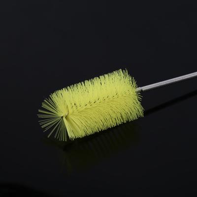 Flexible Double Tube Cleaning Brush Pipe Fish   Spring Clean Brush Cleaning Tool(Yellow)