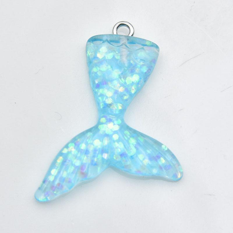Gradient Resin Mermaid Tail Keychain Pendant Earrings - DIY Jewelry Accessory