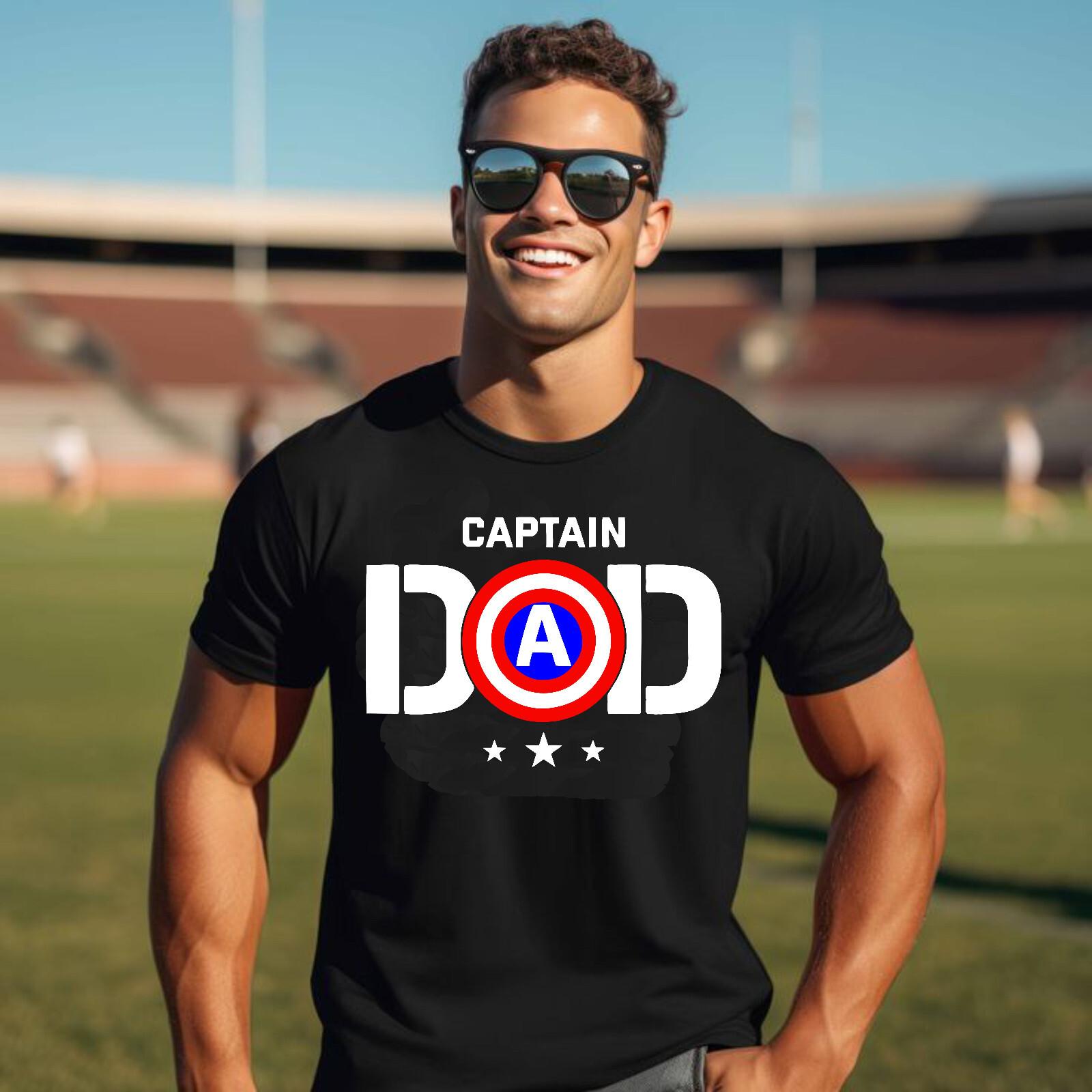 Captain Dad T-Shirt, Superhero Avengers Shirt, Superhero Dad Tee Top S разноцветный
